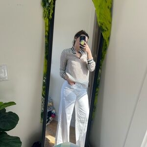 J Crew long sleeve polka dot blouse